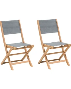 Beliani Puutarhatuoli Akaasia Vaalea Puu 2 Kpl Cesana Best