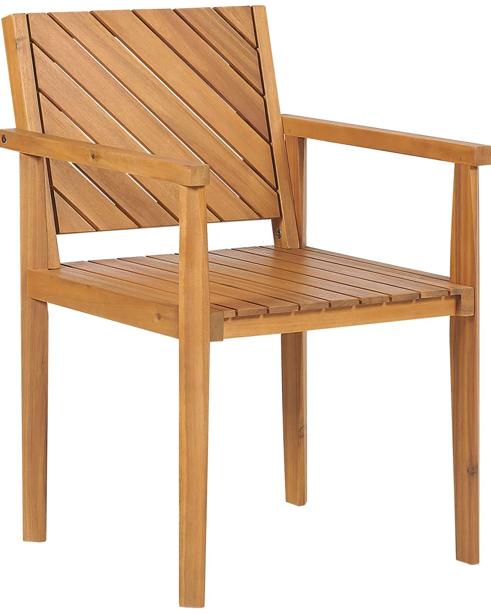 Beliani Puutarhatuoli Akaasia Vaalea Puu Baratti Store