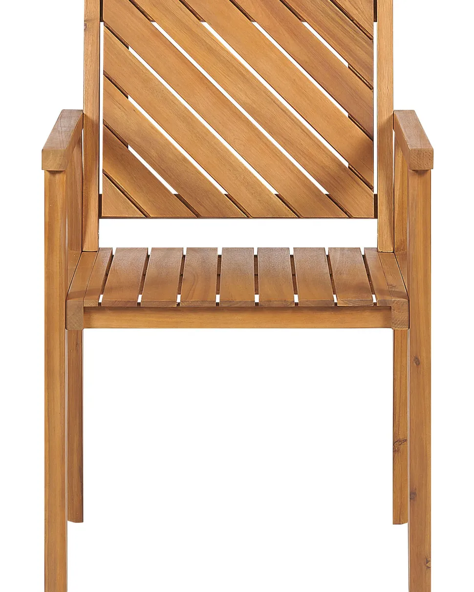 Beliani Puutarhatuoli Akaasia Vaalea Puu Baratti Store