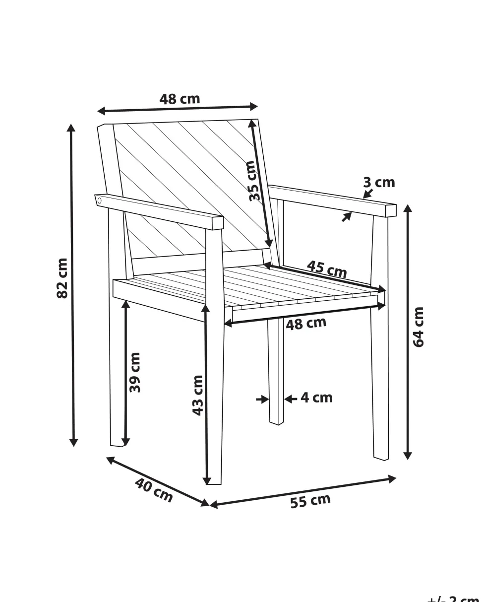 Beliani Puutarhatuoli Akaasia Vaalea Puu Baratti Store