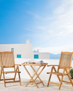 Beliani Puutarhatuoli Akaasiapuinen 2Kpl Setti Vaaleanruskea Java Outlet