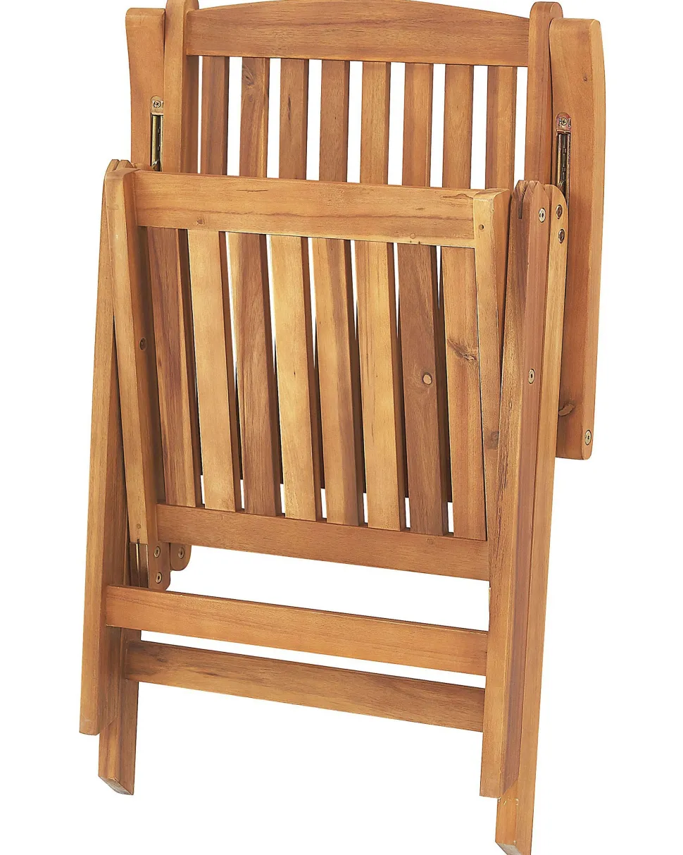 Beliani Puutarhatuoli Akaasiapuinen 2Kpl Setti Vaaleanruskea Java Outlet