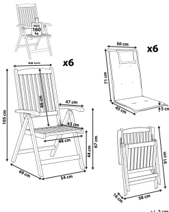 Beliani Puutarhatuoli Akasiapuu Tumma Puu/Tummanpunainen 6 Kpl Toscana Cheap