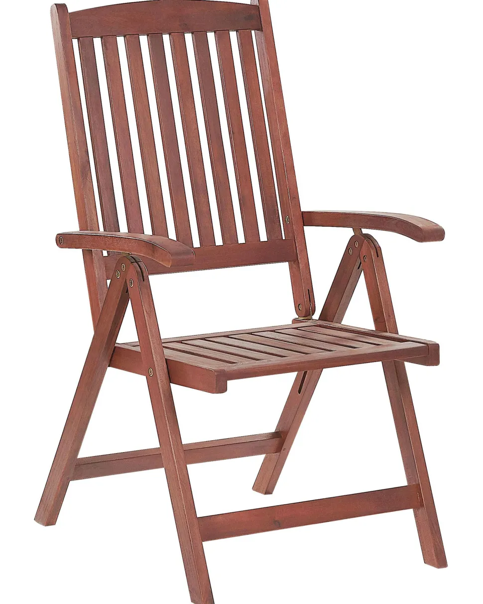 Beliani Puutarhatuoli Akasiapuu Tumma Puu/Tummanpunainen 6 Kpl Toscana Cheap