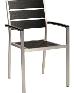 Beliani Puutarhatuoli Alumiini Musta 6 Kpl Vernio Discount