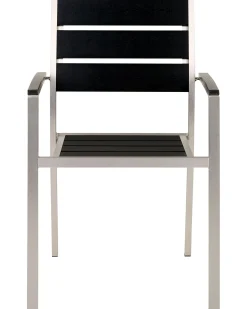 Beliani Puutarhatuoli Alumiini Musta 6 Kpl Vernio Discount