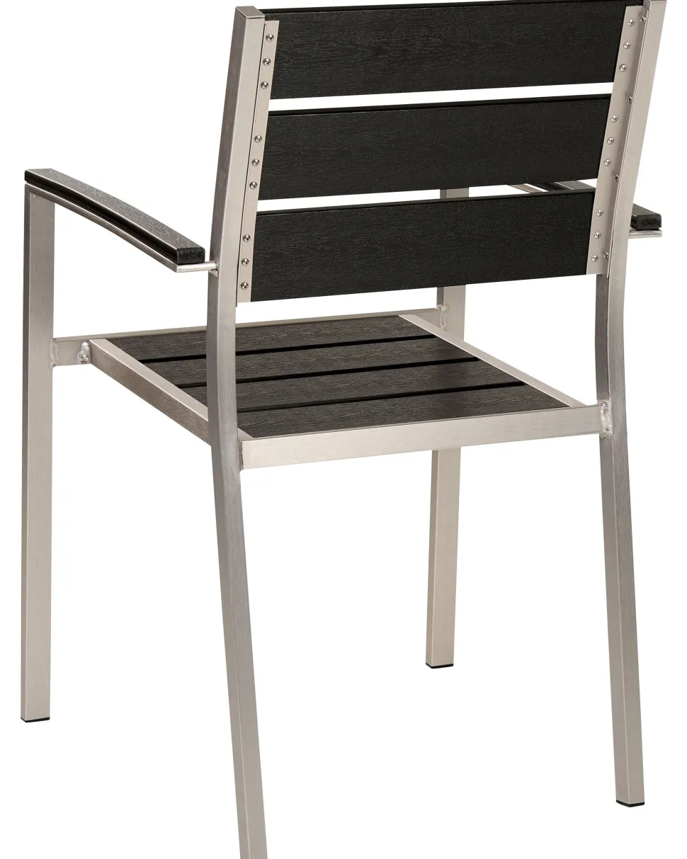 Beliani Puutarhatuoli Alumiini Musta 6 Kpl Vernio Discount