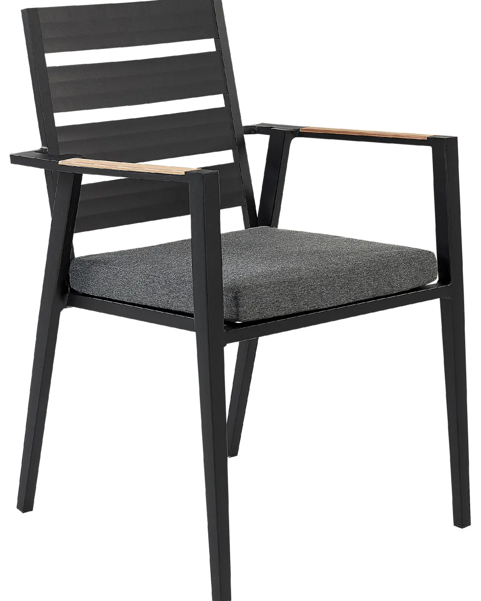 Beliani Puutarhatuoli Alumiini Musta 6 Kpl Taviano Online