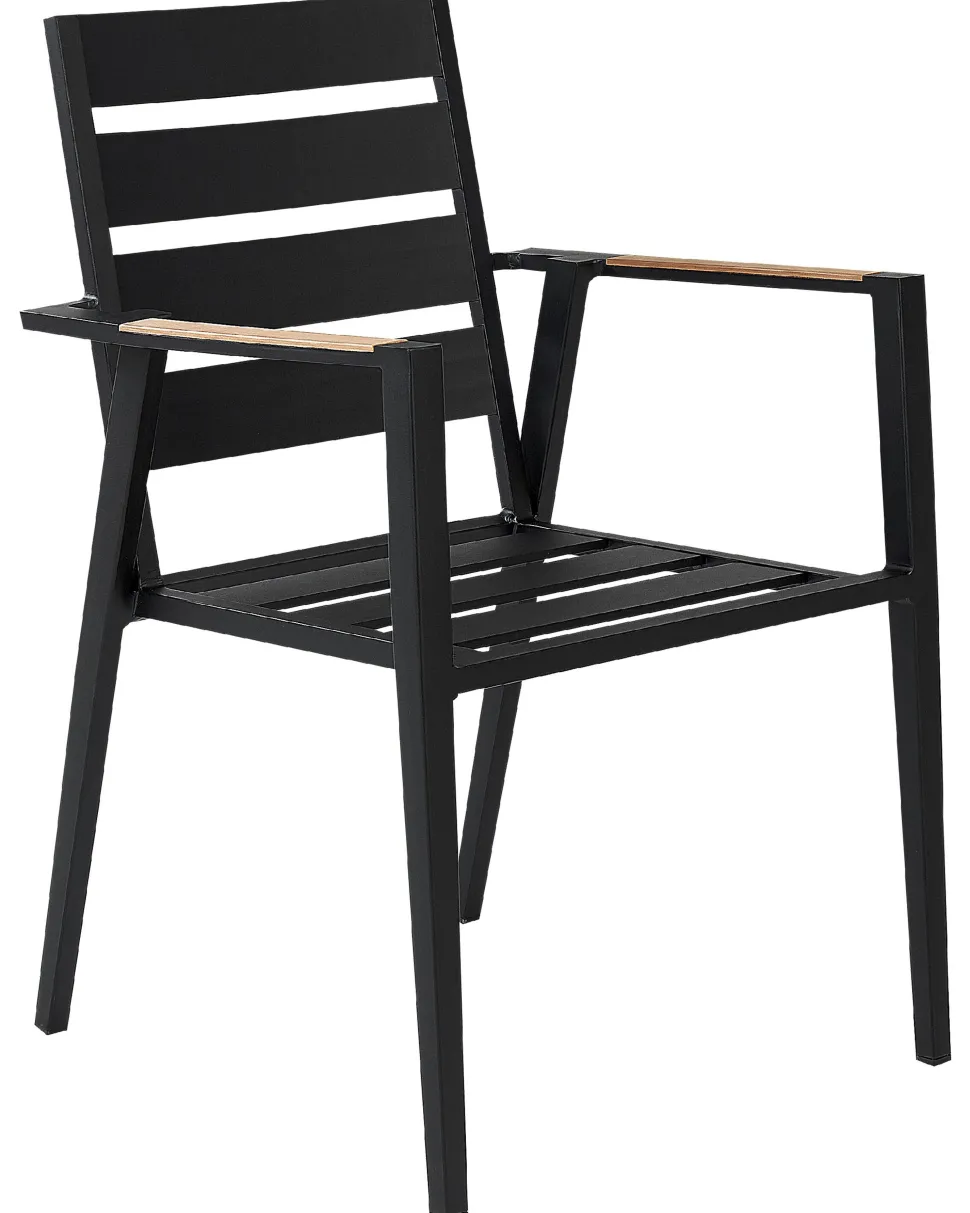 Beliani Puutarhatuoli Alumiini Musta 6 Kpl Taviano Online