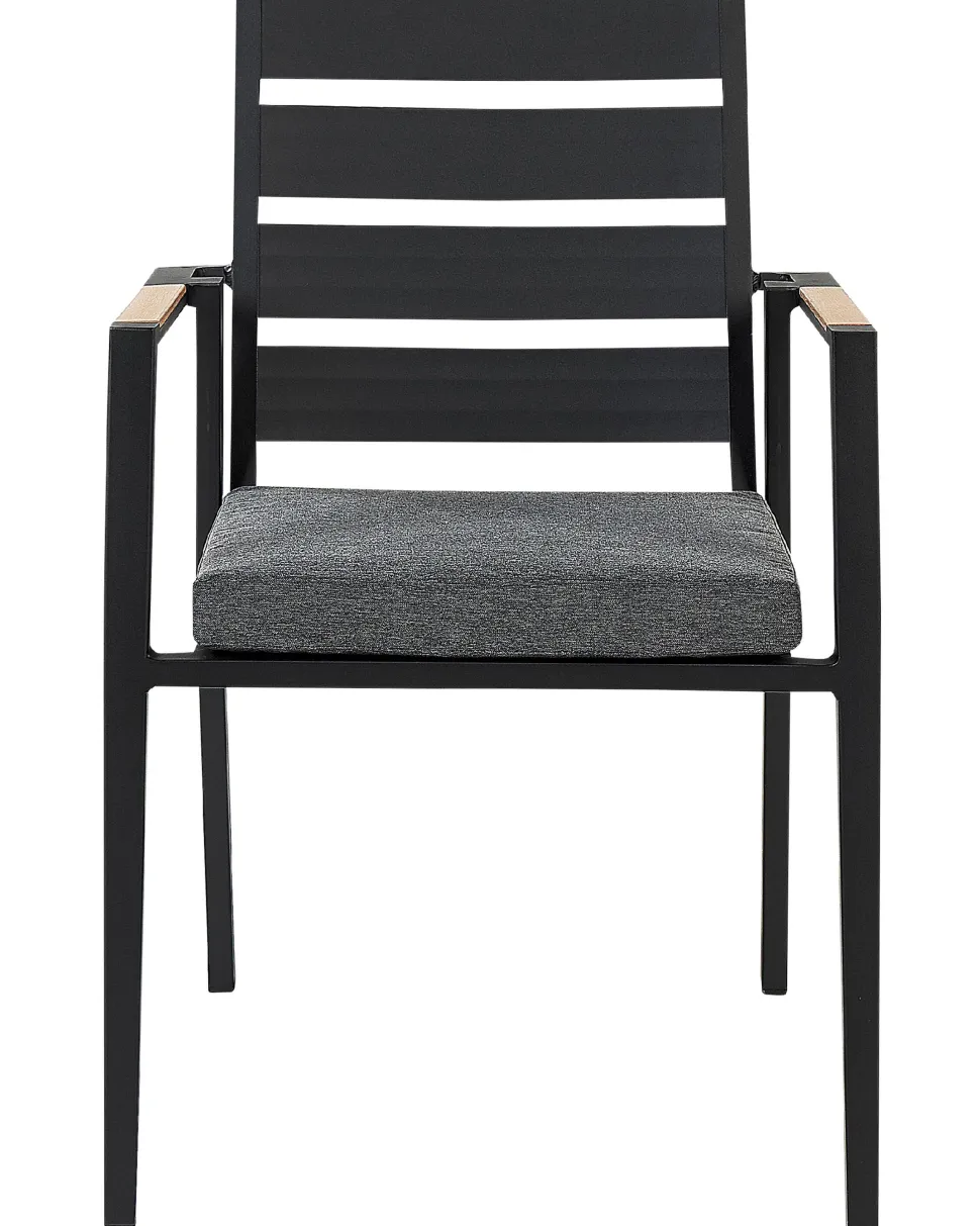 Beliani Puutarhatuoli Alumiini Musta 6 Kpl Taviano Online