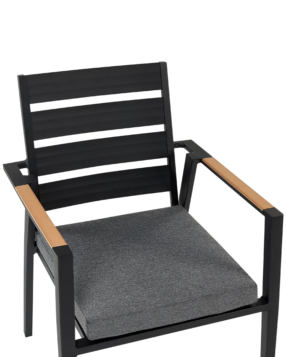 Beliani Puutarhatuoli Alumiini Musta 6 Kpl Taviano Online