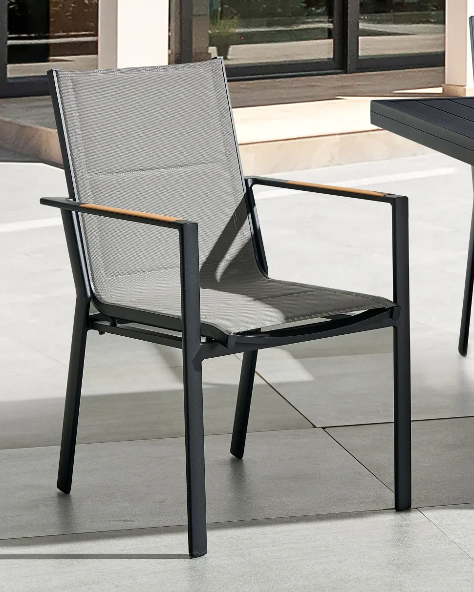 Beliani Puutarhatuoli Alumiini Musta 6 Kpl Busseto Cheap