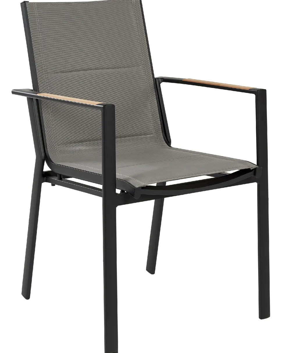 Beliani Puutarhatuoli Alumiini Musta 6 Kpl Busseto Cheap