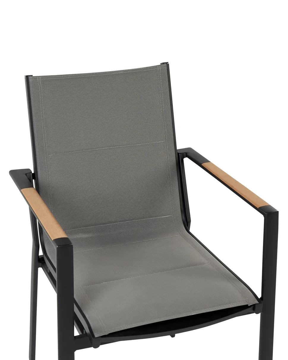 Beliani Puutarhatuoli Alumiini Musta 6 Kpl Busseto Cheap