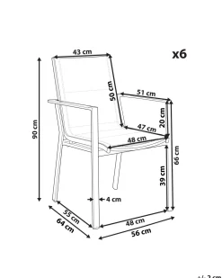 Beliani Puutarhatuoli Alumiini Musta 6 Kpl Busseto Cheap