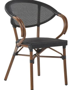 Beliani Puutarhatuoli Alumiini Tumma Puu/Musta 4 Kpl Caspri Best