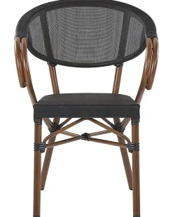 Beliani Puutarhatuoli Alumiini Tumma Puu/Musta 4 Kpl Caspri Best