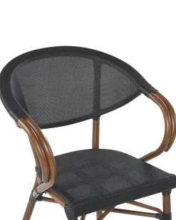 Beliani Puutarhatuoli Alumiini Tumma Puu/Musta 4 Kpl Caspri Best