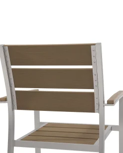 Beliani Puutarhatuoli Alumiini Vaalea Puu 6 Kpl Vernio Hot