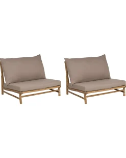 Beliani Puutarhatuoli Bambu Vaalea Puu/Ruskeanharmaa 2 Kpl Todi Sale