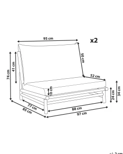 Beliani Puutarhatuoli Bambu Vaalea Puu/Ruskeanharmaa 2 Kpl Todi Sale