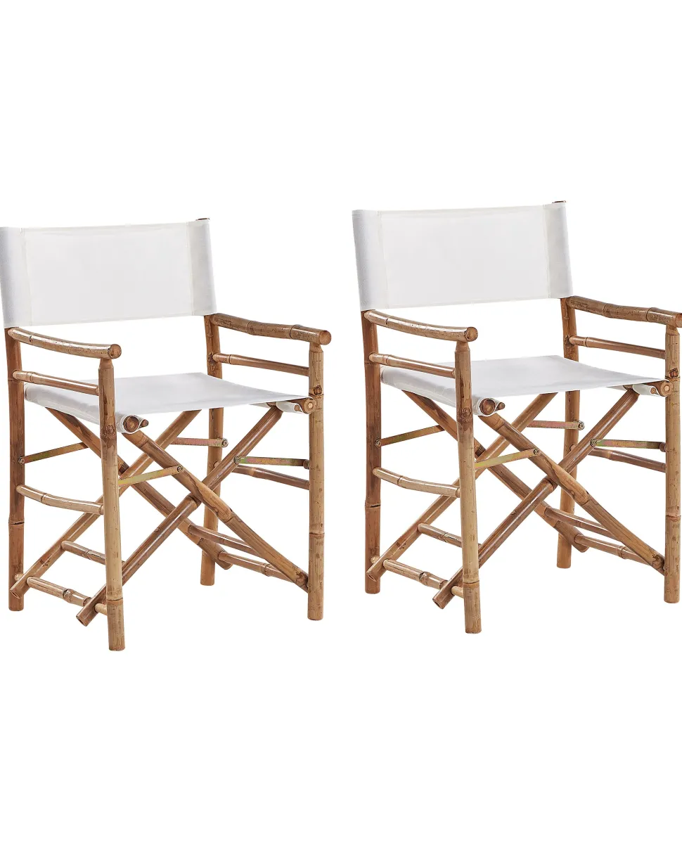 Beliani Puutarhatuoli Bambua 2Kpl Luonnonvaalea Molise Best Sale