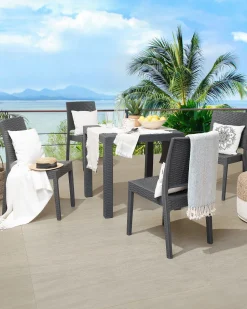 Beliani Puutarhatuoli Grafiitinharmaa 4 Kpl Fossano Best Sale