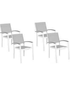 Beliani Puutarhatuoli Harmaa 4Kpl Pereta Clearance