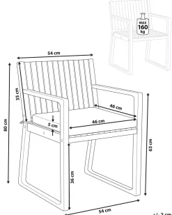 Beliani Puutarhatuoli Harmaalla Pehmusteella Sassari Clearance