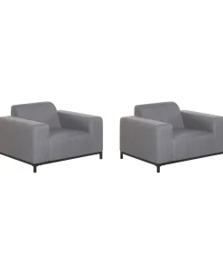 Beliani Puutarhatuoli Harmaa/Musta 2 Kpl Rovigo Cheap