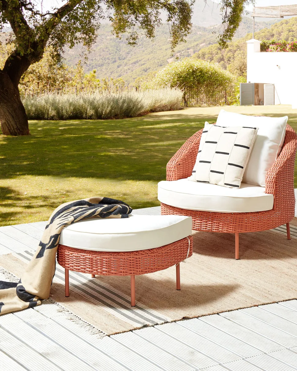 Beliani Puutarhatuoli Ja Rahi Polyrottinki Persikka Arcille Fashion