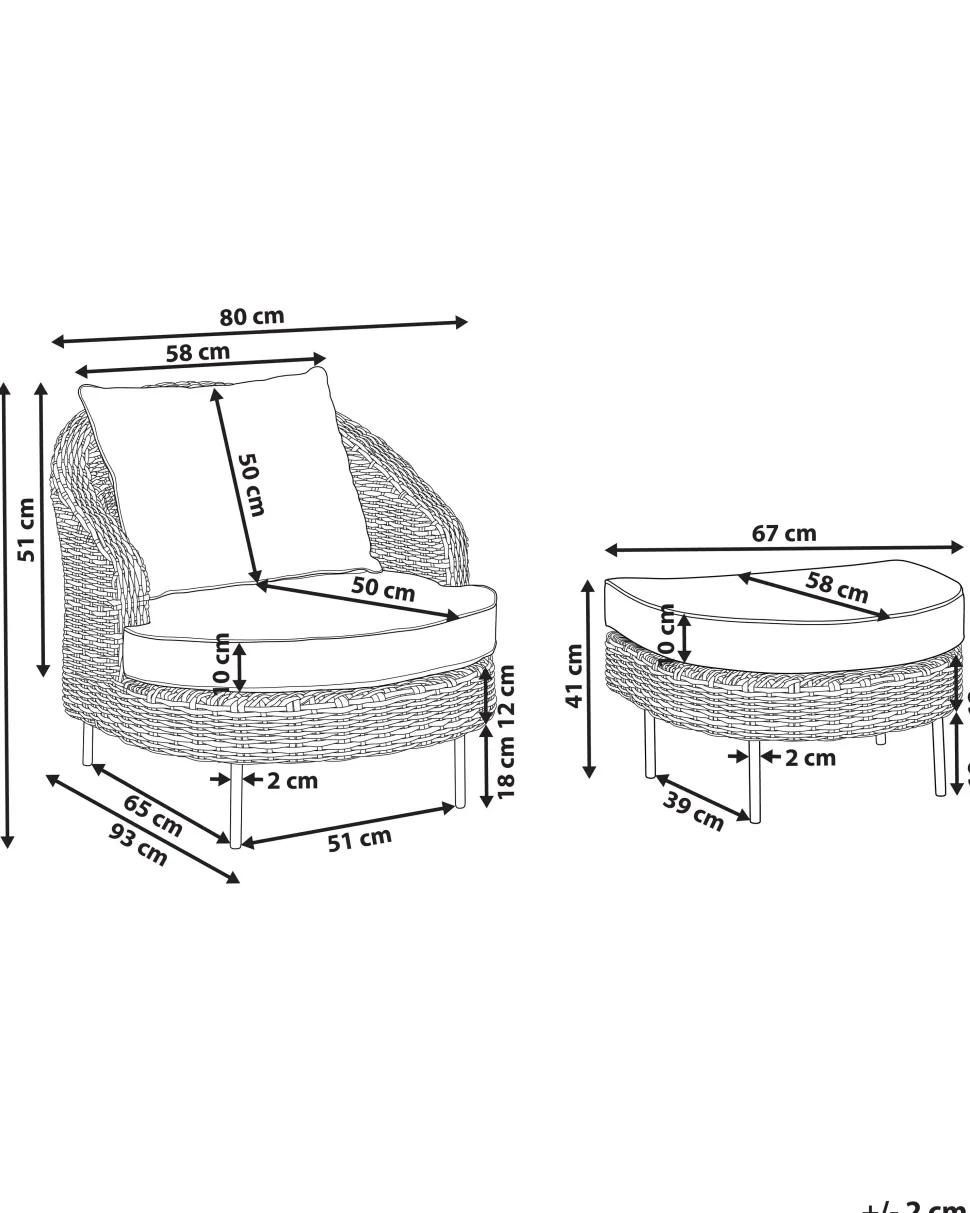 Beliani Puutarhatuoli Ja Rahi Polyrottinki Persikka Arcille Fashion