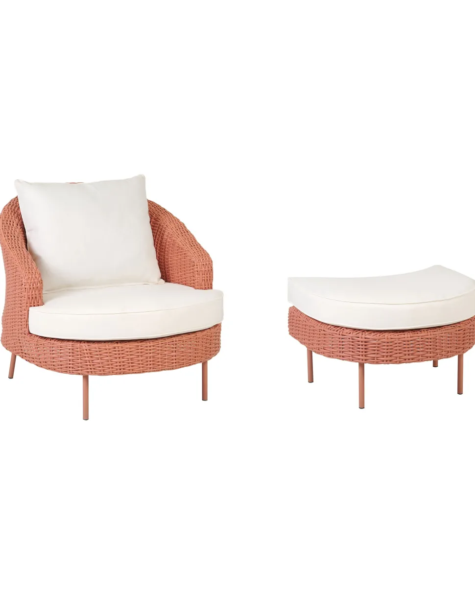 Beliani Puutarhatuoli Ja Rahi Polyrottinki Persikka Arcille Fashion