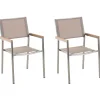 Beliani Puutarhatuoli Kangas Beige 2 Kpl Grosseto Clearance
