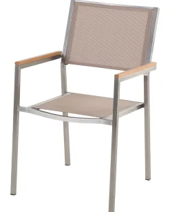 Beliani Puutarhatuoli Kangas Beige 2 Kpl Grosseto Clearance