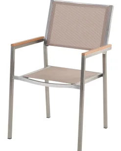 Beliani Puutarhatuoli Kangas Beige 4 Kpl Grosseto New