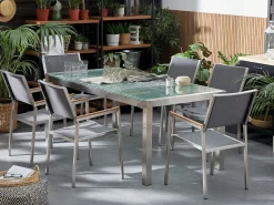 Beliani Puutarhatuoli Kangas Harmaa 2 Kpl Grosseto Discount