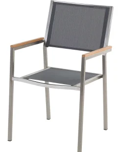 Beliani Puutarhatuoli Kangas Harmaa 2 Kpl Grosseto Discount