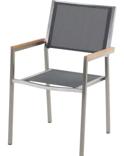 Beliani Puutarhatuoli Kangas Harmaa 6 Kpl Grosseto Store