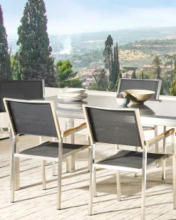 Beliani Puutarhatuoli Kangas Harmaa 4 Kpl Grosseto Fashion