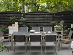 Beliani Puutarhatuoli Kangas Musta 6 Kpl Grosseto Shop