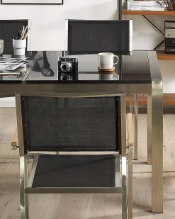 Beliani Puutarhatuoli Kangas Musta 6 Kpl Grosseto Shop