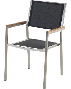 Beliani Puutarhatuoli Kangas Musta 6 Kpl Grosseto Shop