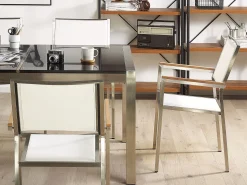 Beliani Puutarhatuoli Kangas Valkoinen 2 Kpl Grosseto Sale