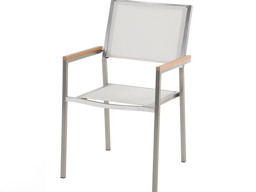 Beliani Puutarhatuoli Kangas Valkoinen 2 Kpl Grosseto Sale