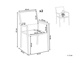 Beliani Puutarhatuoli Kangas Valkoinen 2 Kpl Grosseto Sale