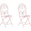 Beliani Puutarhatuoli Metalli Vaaleanpunainen 2 Kpl Albinia New