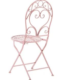 Beliani Puutarhatuoli Metalli Vaaleanpunainen 2 Kpl Albinia New