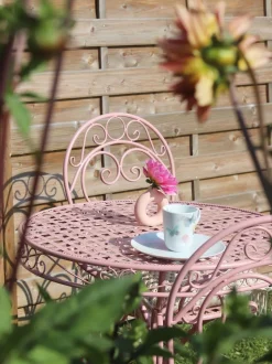 Beliani Puutarhatuoli Metalli Vaaleanpunainen 2 Kpl Albinia New