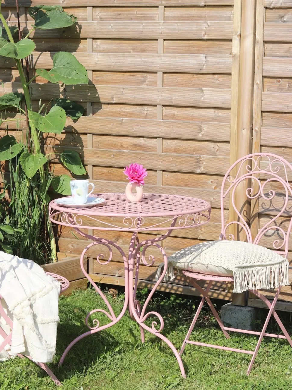 Beliani Puutarhatuoli Metalli Vaaleanpunainen 2 Kpl Albinia New